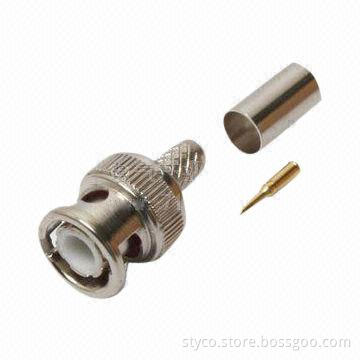 Pure Copper BNC Connector, Suitable for RG59 CCTV Cable, RG6 CCTV Cable and RG58 CCTV Cable